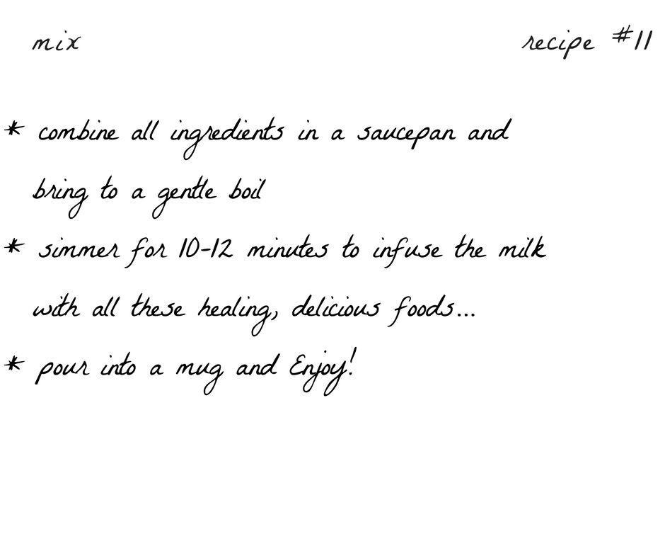 A handwritten recipe for milk.